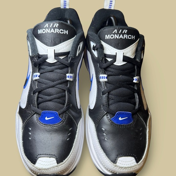 Nike Air Monarch IV Black White Royal Blue Men Training Shoes 415445-002 Sz 10.5 - Picture 5 of 9